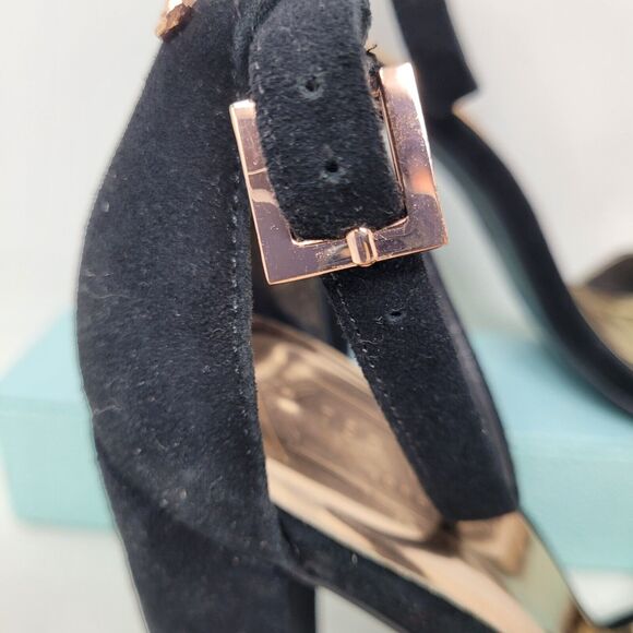 Ted Baker London Strappy Heels Black Silver Rose Gold Womens Size 36, US 5 99% - Picture 6 of 8